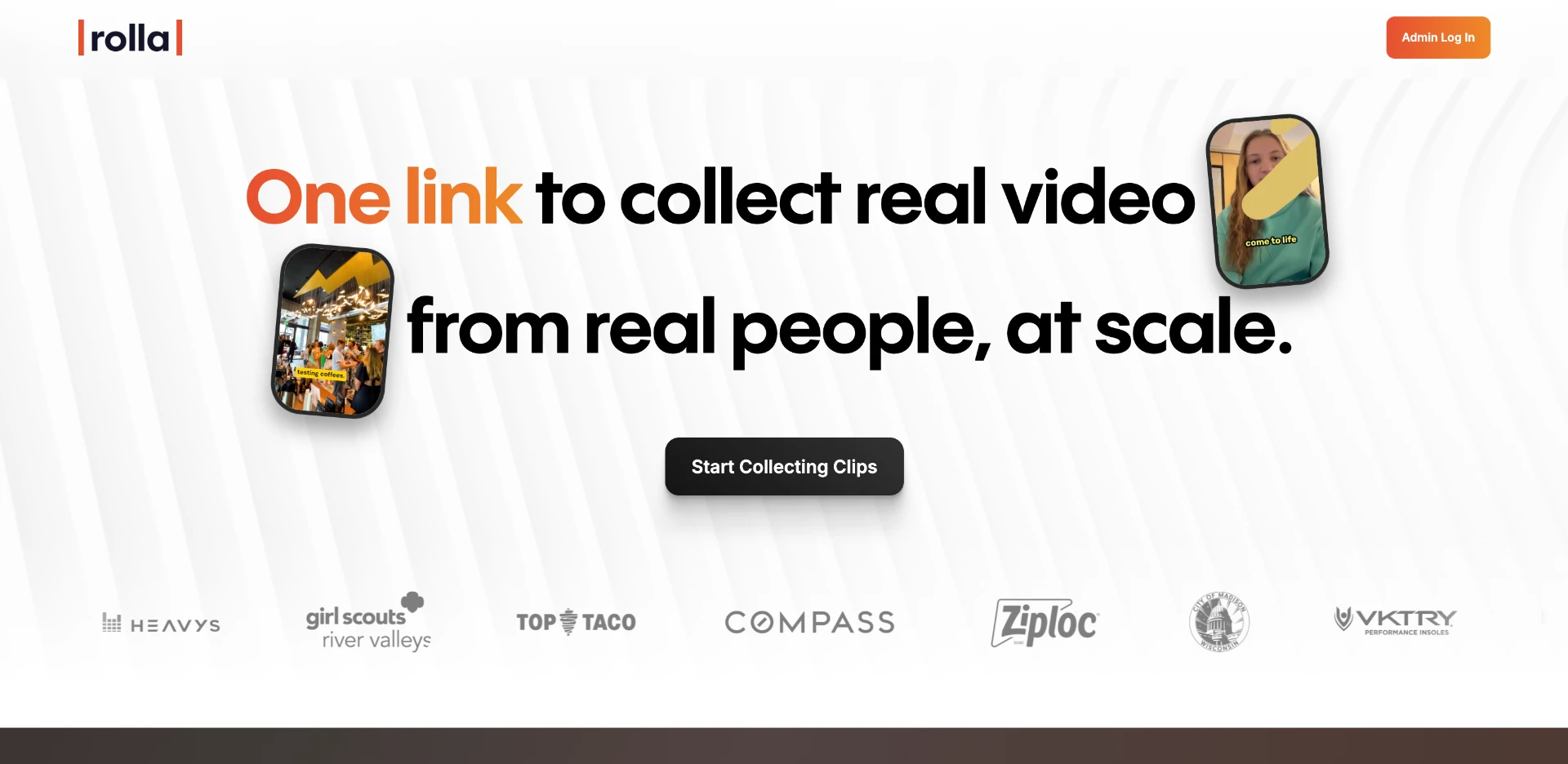 Rolla Video web platform for collecting video clips by link